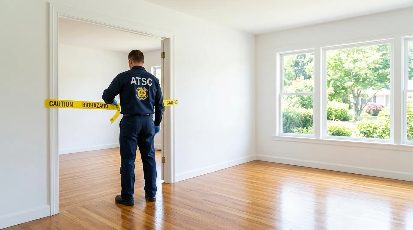 Certified biohazard cleanup crew performing Trauma Scene Cleanup in West Gate